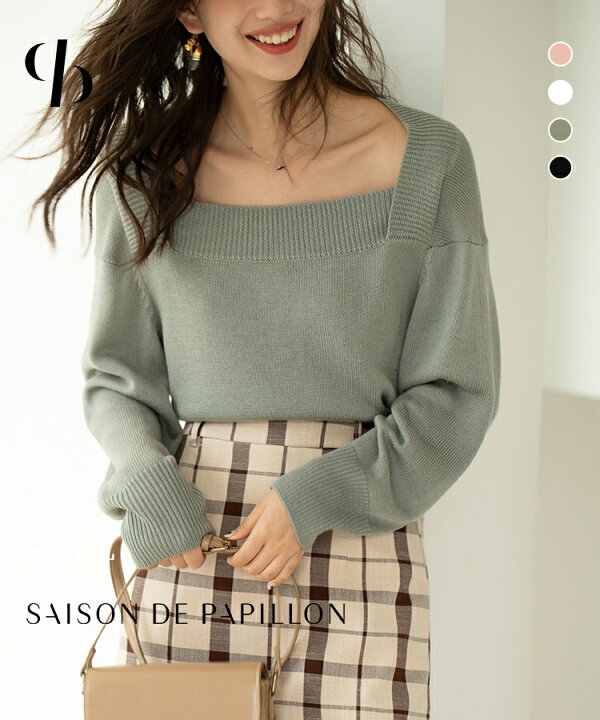 楽天市場 ニット 長袖 秋 冬 レディース プルオーバー トップス スクエアネック ビッグシルエット ゆったり ドロップショルダー リブニット 横リブ ざっくりニット エレガンス オフ 落ち感 きれいめ Saison De Papillon 送料無料 Xyf Saison De Papillon