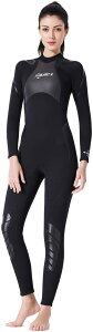 ウエットスーツ レディース 3mm ネオプレン素材 フルスーツ ダイビング サーフィン フィッシング ワンピース バックジップ仕様 マリンス