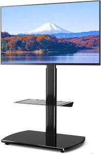 テレビ壁寄せスタンド テレビスタンド TVスタンド 32~65 インチ 液晶テレビ対応 2段棚板付き 高さ調節可能 ラック左右回転 耐荷重35kg
