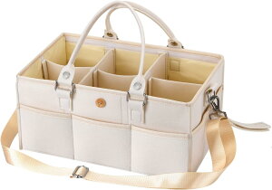 おむつストッカー オムツ収納バッグ フェルト製 大容量収納 折りたたみ式 多機能収納ボックス ベビー用品収納 赤ちゃん 小物入れ 蓋付き