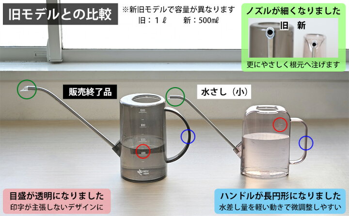 楽天市場 水さし 小 500ml 目盛りがついて肥料やりにも使いやすい じょうろ 同梱可能 水差し みずさし 水挿し ピッチャー おしゃれ プラスチック 観葉植物 観葉植物の専門店 彩植健美