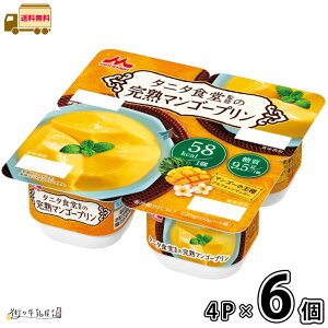 タニタ食堂監修の完熟マンゴープリン 4個パック 6個 【送料無料】 60g×4 4Pパック 1ケース カロリーオフ アルフォンソマンゴー デザート ながもち無菌製法 森永乳業 まとめ買い 一般製品