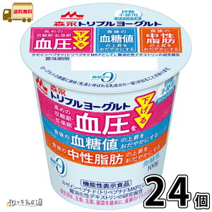トリプルヨーグルト 砂糖不使用 24個 【送料無料】 100g 合計2ケース 機能性表示食品 脂肪ゼロ 脂肪0 無糖 プレーンヨーグルト甘さ控えめ カゼインペプチド ミルクオリゴ糖 ラクチュロース 血