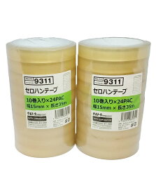 77円/巻　セロハンテープ 大巻 20巻入 15mm x 35M 　【法人名・店舗名宛限定にて送料無料（個人名宛は送料有料）沖縄・離島は別途料金】