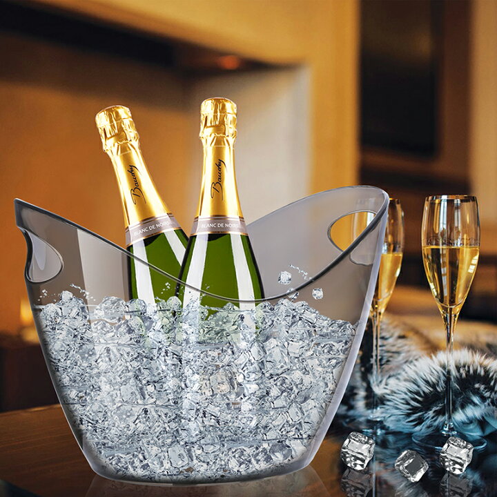 ステンレス製アイスペール アクリル製アイスバケツ（ハンドルと密閉蓋付き）バーワインシャンパン用マルチカラー 1100ml(D) アイスバケット アイスペール  ガラスアイスバケットバーシャンパンバケットビールワインアイスバケットハンドル付きクーラーバケットバーチ ... アイスバケット アイスバケット ポータブル アウトドア 収納バスケット 透明 キッチン バー アクセサリー ワイン シャンパン ビー