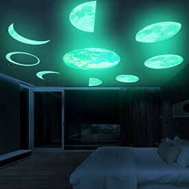 夜光シール 夜光 シール ( 月 と 地球 ) 蓄光ステッカー ウォールステッカー 寝室 装飾 大容量セット 暗闇で光る