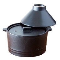 茶碗蓋 IH2合炊きごはん鍋 ブラック【萬古焼 万古焼】[陶器 炊飯鍋 直火 IH対応 1～2合炊き 黒]