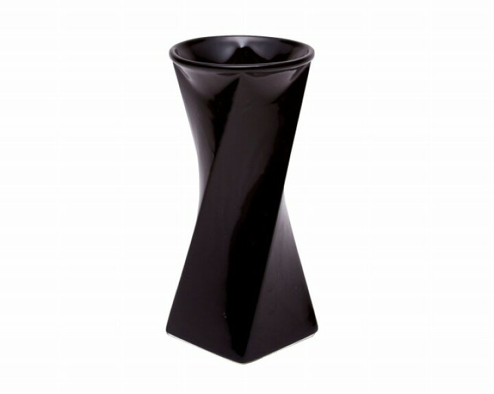 楽天市場 黒釉丸ねじり角花瓶 小 花生け インテリア 花瓶 フラワーベース モダン 黒 ブラック シンプル くらしの陶器 さかえ家