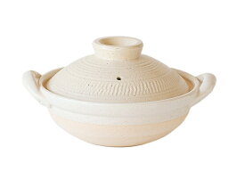 飛びカンナ8号鍋 白 【伊賀焼】[伊賀焼鍋 手づくり 3～4人用 8号 ホワイト 土鍋 鍋 おもてなし お祝 贈り物 プレゼント]