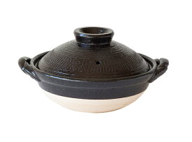 飛びカンナ6号鍋 黒 【伊賀焼】[伊賀焼鍋 手づくり 1人用 一人用 6号 ブラック 小鍋 鍋 お祝 贈り物 プレゼント ]