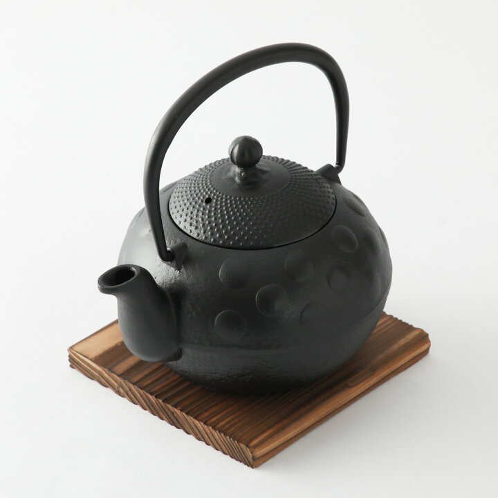 楽天市場】南部鉄器 鉄瓶急須 鉄瓶 水玉 黒 及甚 兼用瓶 0.4L やかん  