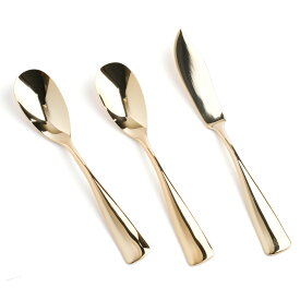 【名入れ可】 COPPER the cutlery Gold mirror アイススプーン バターナイフ 3本セット カパーザカトラリー ゴールドミラー アイスクリームスプーン ギフト プレゼント 銅製 銅スプーン おしゃれ 化粧箱入り