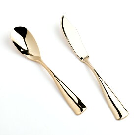 【名入れ可】 COPPER the cutlery Gold mirror アイススプーン バターナイフ2本セット カパーザカトラリー ゴールドミラー アイスクリームスプーン ギフト プレゼント 銅製 銅スプーン おしゃれ 化粧箱入り