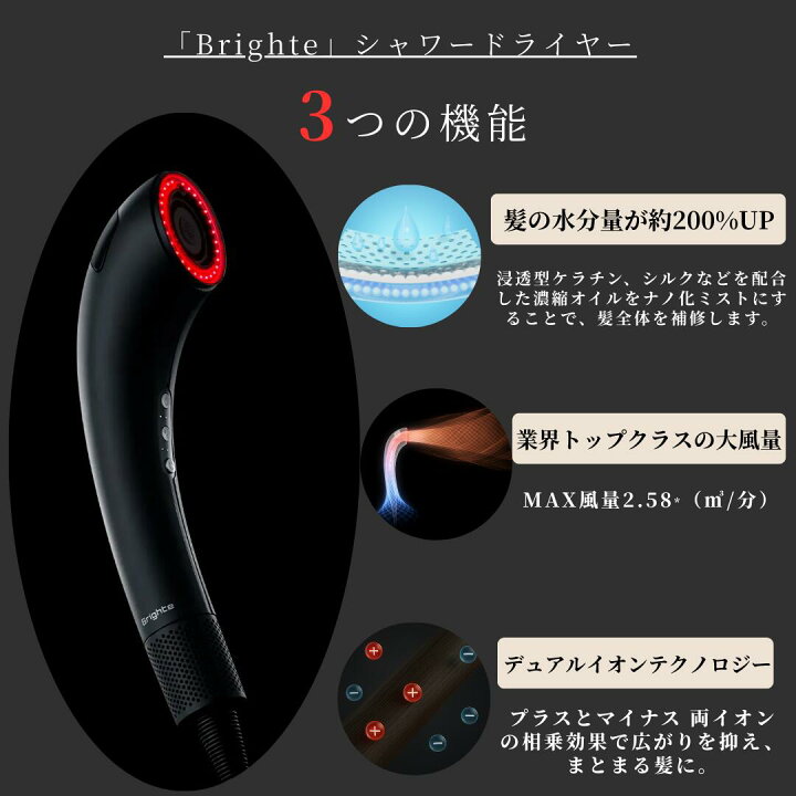 楽天市場】【正規品】Brighte SHOWER DRYER ブライト シャワー 