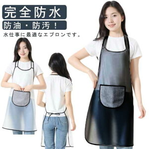 防水エプロン メンズ レディース TPU 防水 防油 エプロン 前掛け 料理 ワークエプロン カフェエプロン 完全防水 防汚 作業服 無地 男女兼用 ポケット付 おしゃれ かわいい 水仕事 ガーデニン