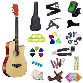 【土日5倍ポイント】ランキング1位達成【ベージュだけ期間限定格安販売中！今だけのチャンス！】DOMIYA アコースティックギターセット ギターセット 初心者 16点セット 38インチ アコギ アコースティックギター フォークギター 入門 学生 子ども おすすめ プレゼント ギフト