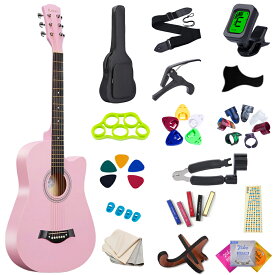 【土日5倍ポイント】ランキング1位達成【ベージュだけ期間限定格安販売中！今だけのチャンス！】DOMIYA アコースティックギターセット ギターセット 初心者 16点セット 38インチ アコギ アコースティックギター フォークギター 入門 学生 子ども おすすめ プレゼント ギフト