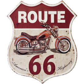 ブリキ看板 アンティーク ROUTE 66 America's Highway エンボスプレート メタル レトロ アメリカン アメリカ雑貨