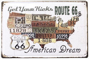 �u���L�Ŕ� 1000�~�|�b�L�� �A���e�B�[�N �A�����J�G�� ROUTE66 �e�B���T�C���{�[�h �C���e���A AMERICAN DREAM Z310