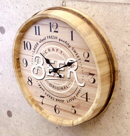 掛時計 バレルトップ ウォールクロック アメリカ雑貨 ビンテージ アンティーク ビール樽 BEER /BTWC19001