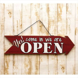 オープンクローズ 看板 木製看板 店舗 ウッドサイン 看板 ガレージ カフェ アメリカ雑貨 サインボード [Both アロー"Open & Closed”]