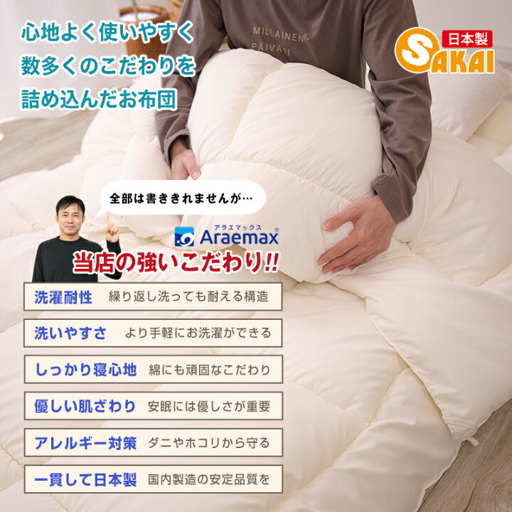 楽天市場】ダクロン(R)FRESH4穴中わた使用 洗える掛け布団 シングル 