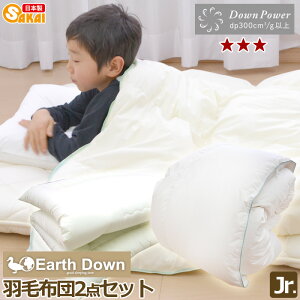 【日本製】アースダウン【無地】子供用布団セットジュニアサイズナチュラル羽毛掛け布団(TC)・防ダニ抗菌防臭敷布団 532P26Feb16【smtb-kd】【子供ジュニア布団羽毛布団敷き布団掛ふとん
