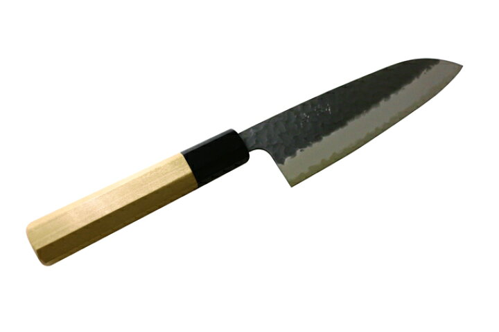 お買得 高級包丁 鯵切両刃 3 5寸 青紙2号 黒打 焼栗柄 高品質 日本製 切れ味抜群