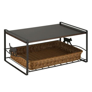 下村企販 キッチンラック トースターラック ネコ ブラウン