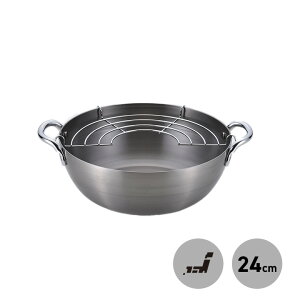 千歳 鉄 共柄 揚げ鍋 24cm 日本製 CS-016