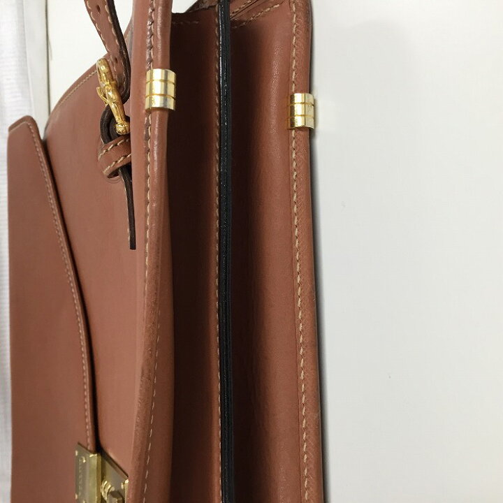 楽天市場】ポリーニ ビジネスバッグ レザー ブラウン[jgg]【中古 