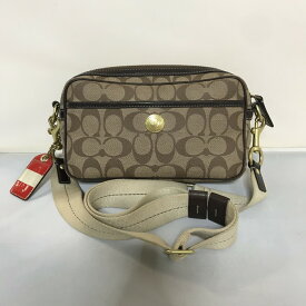 【中古】COACH ショルダーバッグ 11355 シグネチャー PVC ブラウン系 [jgg]