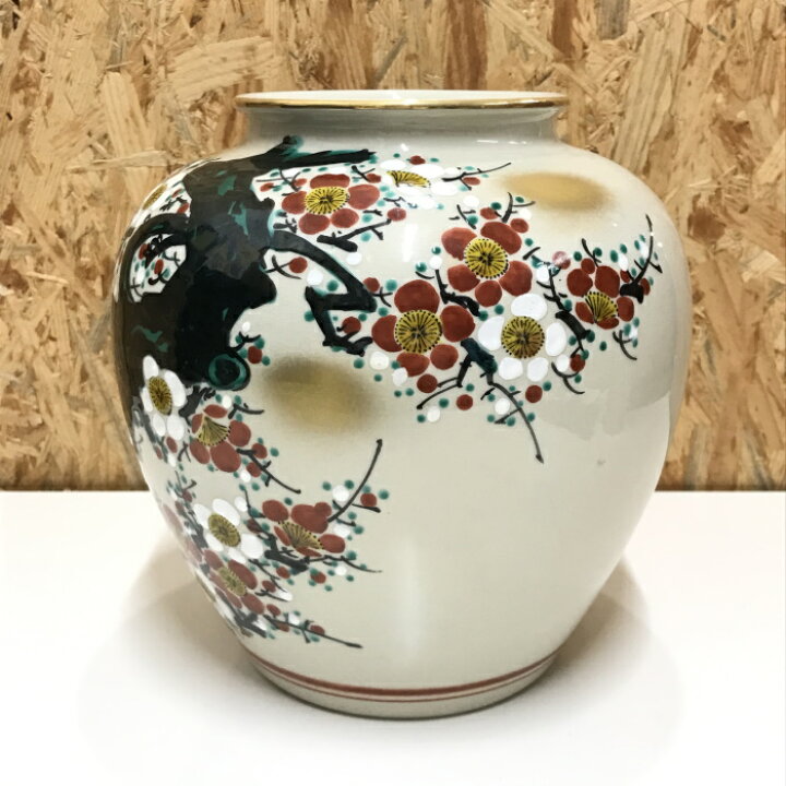 楽天市場】【中古】花瓶 九谷焼 九谷仙春造 梅 花 ホワイト [jgg 