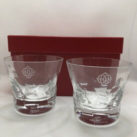 【中古】Baccarat ベルーガ ペア ロックグラス [jgg]