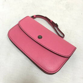 【中古】COACH グラブタン レザー リストレット ポーチ クラッチ バッグ ピンク 65244 [jgg]