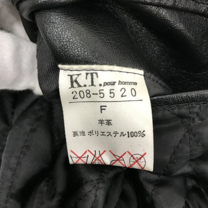 楽天市場】K.T pour homme レザーコート FIVE FOX ブラック メンズ 