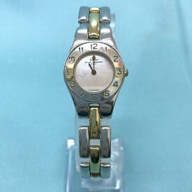 【中古】BAUME&MERCIER 腕時計 クオーツ SS GP ホワイトシェル文字盤 MV045203 [jgg]