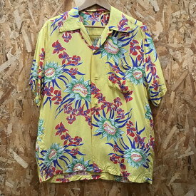 【中古】SUN SURF アロハシャツ メンズ Lサイズ イエロー [jgg]