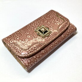 【中古】ANNA SUI 4連キーケース ルーミー パテントレザー ピンク [jgg]