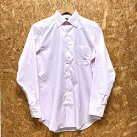 【中古】Paul Smith 長袖シャツ ドレスシャツ コットン100％ ピンク Sサイズ PL-CR-85700 [jgg]