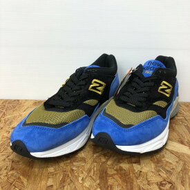 【中古】New Balance メンズスニーカー ブラック ブルー M15009CV 表記サイズ：25.0 [jgg]