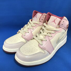 【中古】NIKE エアジョーダン1 レディース スニーカー 322678-061 ピンク ホワイト サイズ:24.0cm [jgg]