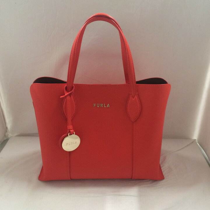 楽天市場】FURLA フルラ レザー トートバッグ オレンジ [jgg]【中古 