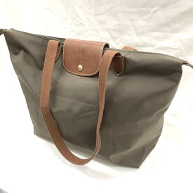 【中古】LONGCHAMP トートバッグ ル プリアージュ ナイロン レザー カーキ [jgg]