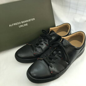 【中古】alfredoBANNISTER スニーカー 靴 レザー メンズ ブラック 表記サイズ：44 [jgg]
