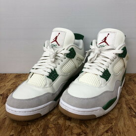 NIKE メンズ スニーカー SB AIR JORDAN4 レトロ SP ホワイト グリーン DR5415-103 サイズ 27.5cm [jgg]【中古】