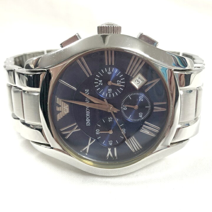 楽天市場】EMPORIO ARMANI 腕時計 クオーツ クロノグラフ SS ブルー 