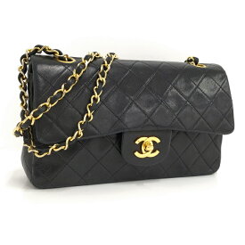 【中古】CHANEL マトラッセ23 チェーンショルダーバッグ ラムスキン レザー ブラック A01113