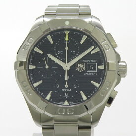 【中古】TAG HEUER 腕時計 アクアレーサー キャリバー16 クロノグラフ 自動巻き ブラック文字盤 CAY2110-0