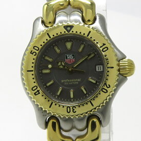 【中古】TAG HEUER セル デイト プロフェッショナル レディース 腕時計 クオーツ SS GP グレー文字盤 WG1420